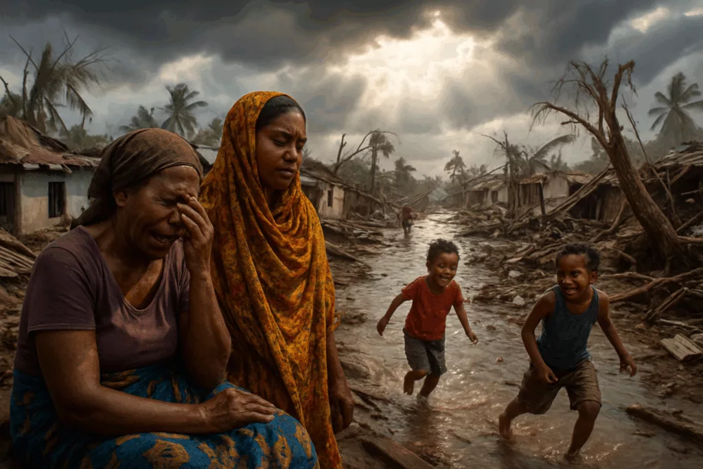découvrez les témoignages émouvants des habitants de mayotte, confrontés au cyclone chido. leur récit met en lumière la détresse et la résilience sur une île dévastée où beaucoup ont tout perdu.