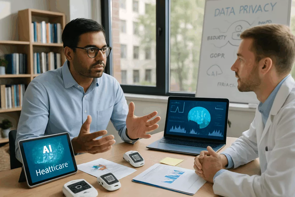 découvrez les enjeux et défis de la confidentialité des données liés à l'intelligence artificielle dans les dispositifs de santé à travers un échange exclusif avec le dr. ankur sharma de bayer.